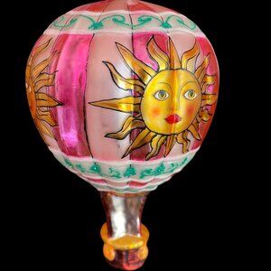 Christopher Radko Vintage Flights of Fancy Hot Air Balloon Christmas Ornament